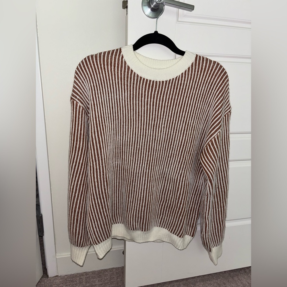 Striped Brown and White Women's Sweater